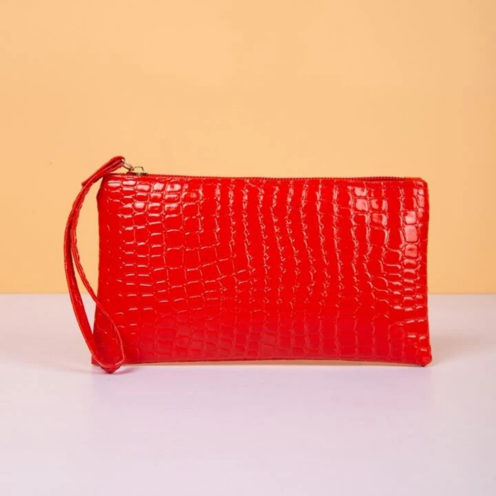 Brand New Croc Print wristlet/clutch purse
